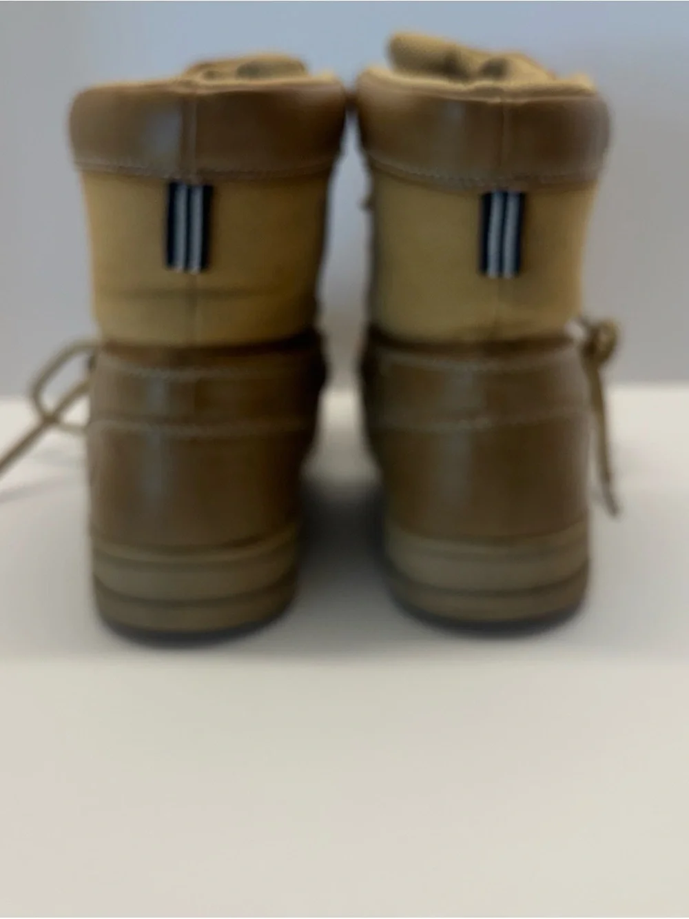 Nautica Men’s Tan Lace-Up Canvas & Leather High-Top Boots size 8